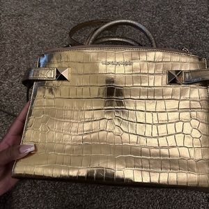 Gold MK Tote Purse with Crossbody Strap